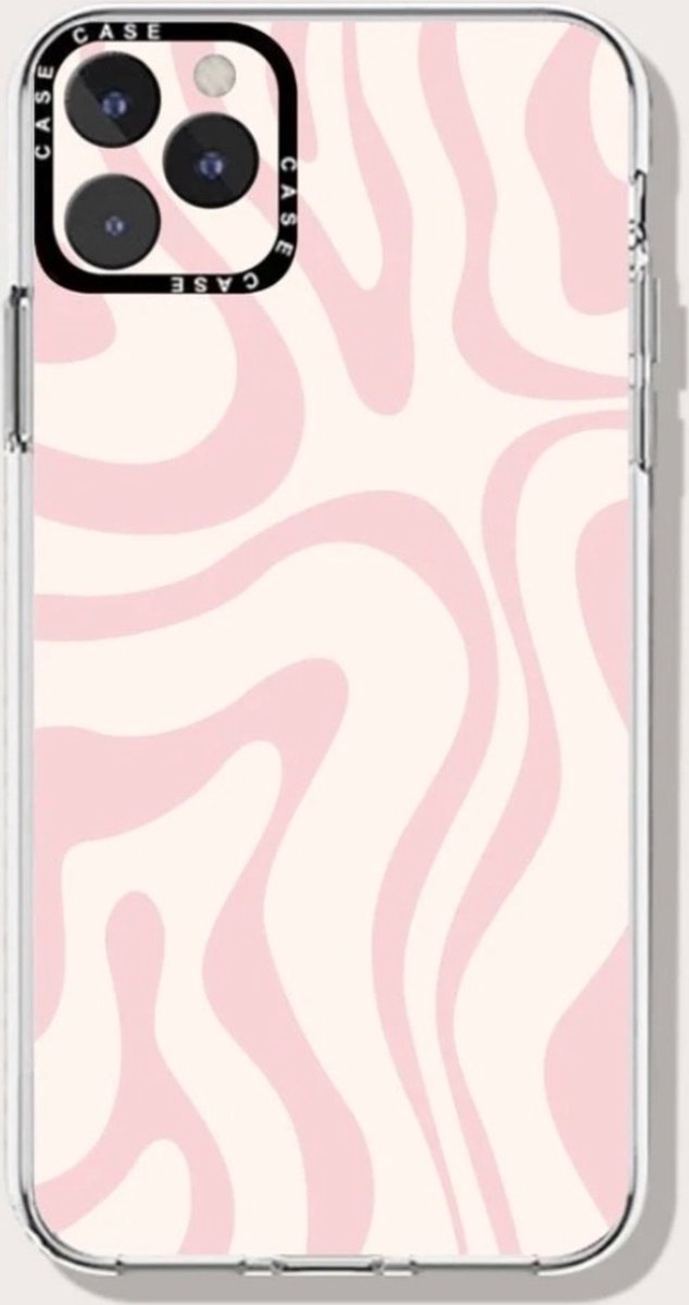 Hoesje abstract roze iPhone 12Pro
