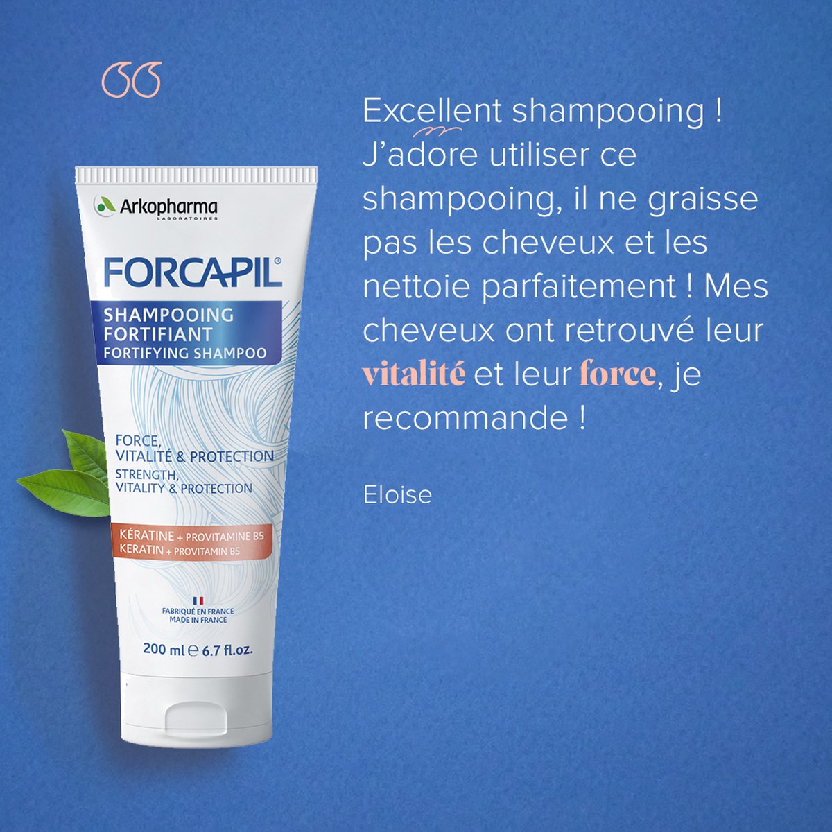 Forcapil Arkopharma Fortifying Keratin Shampoo 200 Ml Mit Provitamin B5 – 2er Pack Für Kräftiges Haar