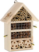 Relaxdays insectenhotel - bijenhotel - nestkastje - dennenappels - buisjes - hout - natuur