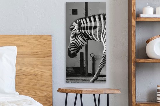 Peinture sur toile - Animaux sauvages - Zebra - Mur - Porte - Décoration murale - Toile - 20x40 cm - Tableau sur toile - Décoration de la maison