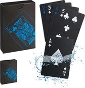 Cartes de poker Relaxdays - 2 jeux - 54 cartes - cartes de jeu - résistant à l'eau - noir
