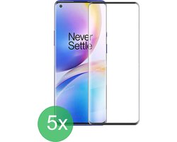 Full Screenprotector 5x Geschikt voor OnePlus 8 Pro - screen protector - volledige glas - bescherming - beschermglas - ZT Accessoires