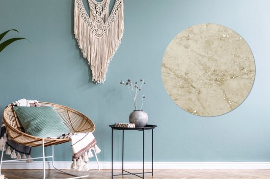 Papier Peint Cercle - Marbre - Motifs - Crème - 100x100 cm XXL