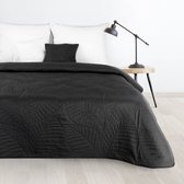 Oneiro’s luxe BONI Type 6 Beddensprei Zwart - 170x210 cm – bedsprei 2 persoons - beige – beddengoed – slaapkamer – spreien – dekens – wonen – slapen