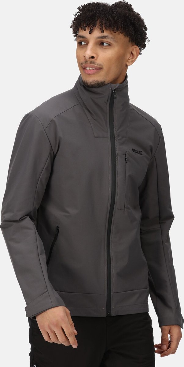 De Regatta Overmoore Fleece Met Volledige Rits Heren Stretch Geborsteld Donker Grijs