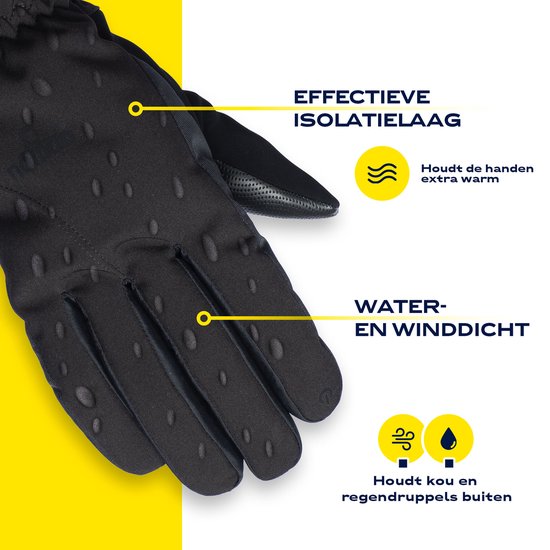 NOMAD® Waterdichte Winter Handschoenen S | Zwart | Heren & Dames | Winddicht en Waterdicht | Touchscreen | Warme Fleece voering