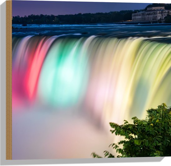 WallClassics - Bois - Chutes d'eau du Niagara aux USA - 50x50 cm - 12 mm d'épaisseur - Photo sur Bois (Avec Système d'accrochage)