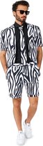 OppoSuits Zazzy Zebra - Heren Zomer Pak - Tropical Kostuum - Zwart - Maat EU 60