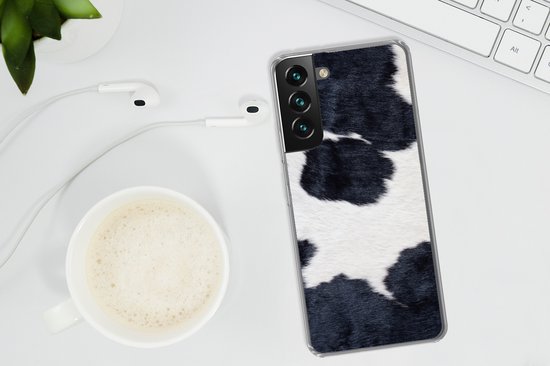 Coque Samsung Galaxy S22 - Image d'une peau de vache noire et blanche - Coque de téléphone en Siliconen