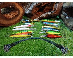XL Roofvis kunstaas set  - 32 delig - Pluggen - Ploppers - Jerkbaits - Onderlijnen - Voor de grootste rovers zoals Meerval en Snoek in alle waterlagen!