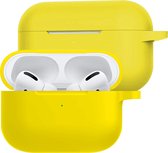 Hoesje Geschikt voor Airpods Pro Hoesje Siliconen Case - Hoes Geschikt voor Apple Airpods Pro Case Hoesje - gele
