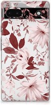 Silicone Back Case Google Pixel 6A GSM Hoesje Watercolor Flowers
