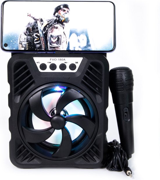 vertrouwen kromme inhoud Pro-Care Mini Draagbare Bluetooth Speaker - Karaoke en LED Light Show -  Microfoon - FM... | bol.com