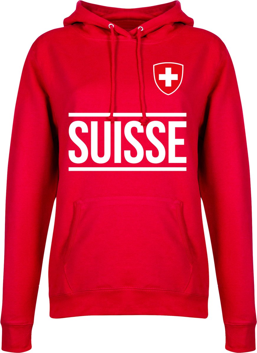 Zwitserland Team Hoodie - Rood - Dames - XL