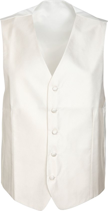 Suitable - Trouwgilet V-Design Off-White - Heren - Maat 54 - Modern-fit