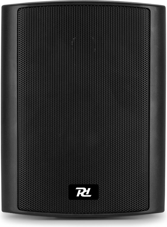 Power Dynamics BGO50 luidsprekerset - 2-weg luidspreker, 5,25 woofer, 3/4 hoogfrequent driver, piekvermogen: 120 watt, gebruik binnen/buiten, flensaansluiting, muurbeugel, zwart