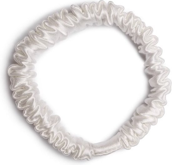 Kraagjeskopen.nl - Élastique à cheveux en soie Wit - 100% soie de mûrier - Chouchou