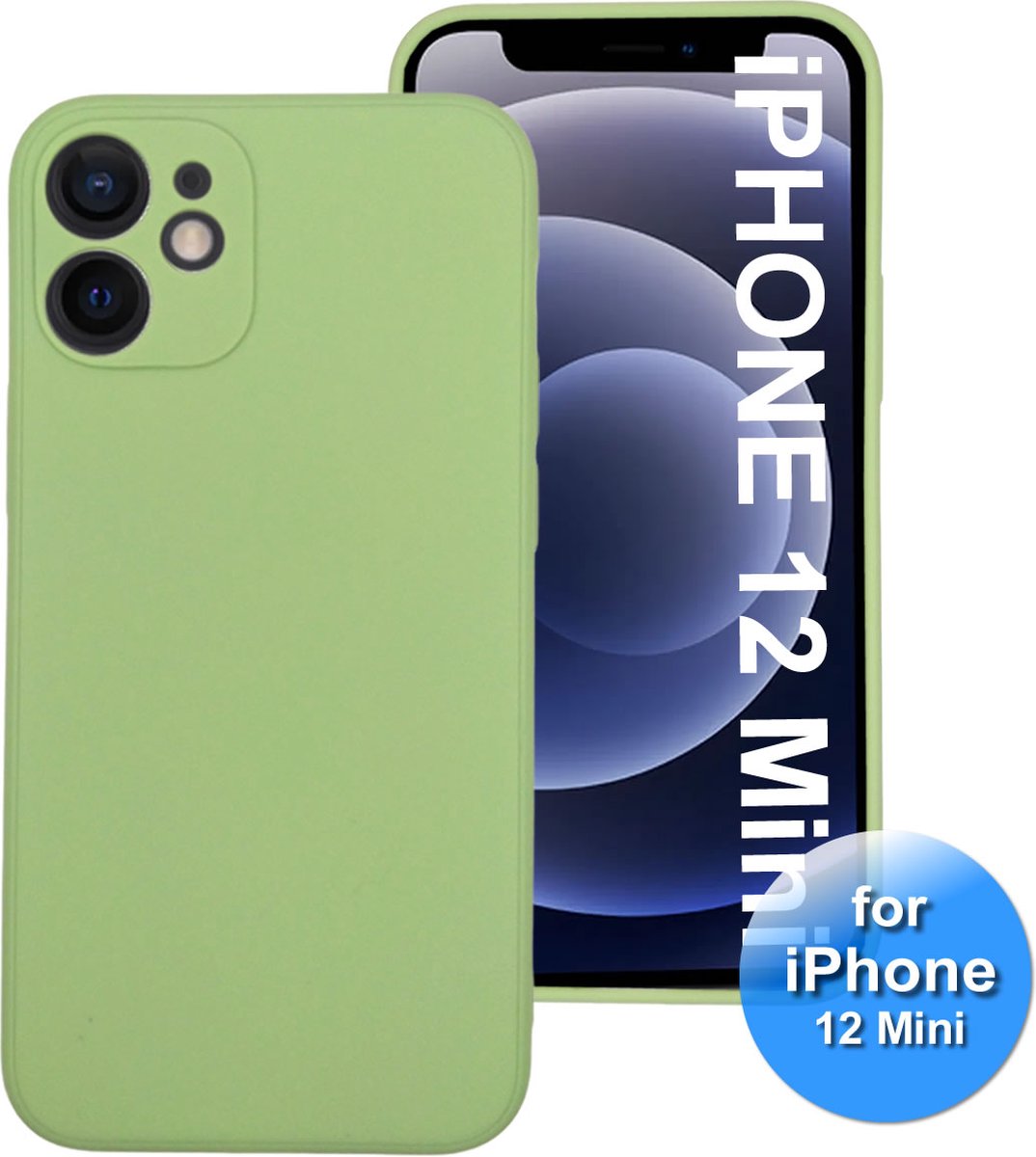 iPhone 12 Mini Hoesje - Siliconen - iPhone 12 Mini Telefoonhoesjes - Mos Groen