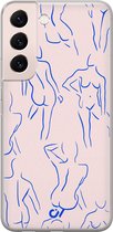 Coque Samsung S22 - Body Art - Motif Géométrique - Rose - Coque Souple pour Téléphone - Coque Arrière en TPU - Casevibes
