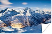 Poster Zwitserse Alpen tijdens de winter - 120x80 cm
