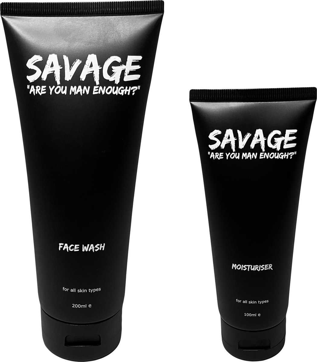 Savage For Men - Crucial Set - Gezichtsverzorging Mannen - Acne - Gezichtsreiniger - Gezichtscreme - 300ml