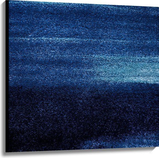 WallClassics - Canvas  - Abstracte Blauwe Puntjes - 100x100 cm Foto op Canvas Schilderij (Wanddecoratie op Canvas)