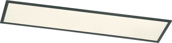 LED Plafondlamp - Plafondverlichting - Trion Povino - 31W - Warm Wit 3000K - Dimbaar - Rechthoek - Mat Zwart - Aluminium