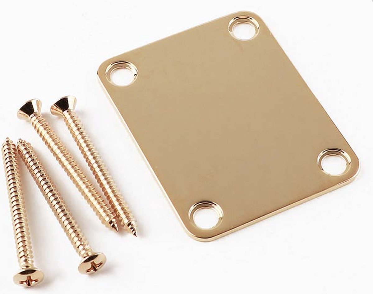 neck plate American Vintage/Mexico, for guitar and bass, no logo, goud