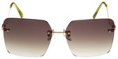 Icon Eyewear Zonnebril NOVELLE VAGUE - Lichtgoudkleurig montuur - Olijfgroene glazen