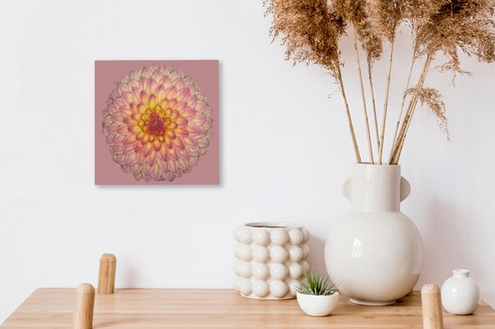 Dahlia 'wootton phoebe toile 20x20 cm - petit - tirage photo sur toile (Décoration murale salon / chambre)