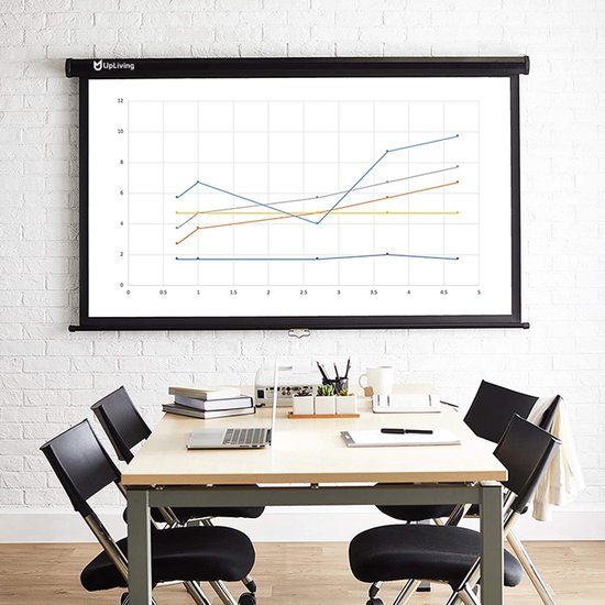 UpLiving® Thuisbioscoop set | Behuizing Zwart en 171cm Breed | 72 inch 16:9 | UpLiving™ LCD Mini Beamer met WiFi | UpLiving™ Beamerbeugel | UpLiving™ handmatig projectiescherm | Surround set Home Cinema | Projector | Mini beamer | Filmpakket