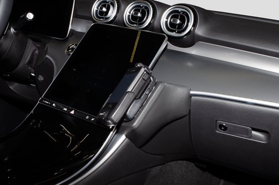 KUDA Naviconsole Per Mercedes Classe C (da 04/11) | Supporto Per Navigatore E Smartphone, Nero, Antiscivolo
