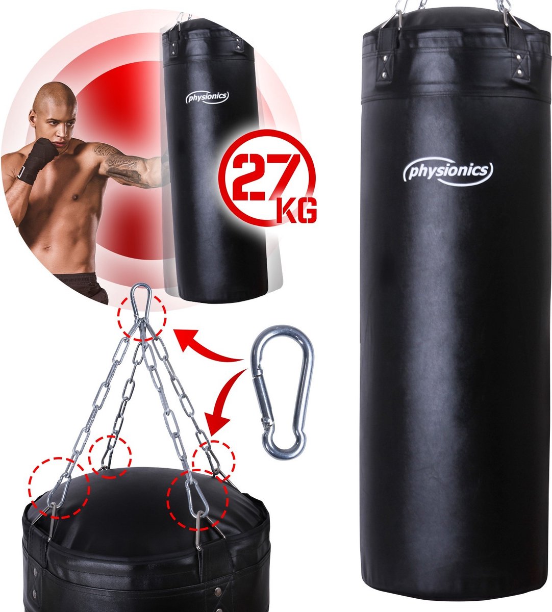 Sac de frappe Physionics Machine de fitness pour sacs de sable 100 x 35 Sac  de frappe