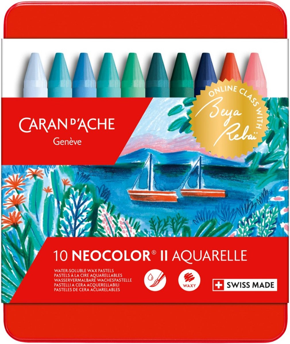 Caran d'Ache Neocolor II set 10 kleuren - koud | bol