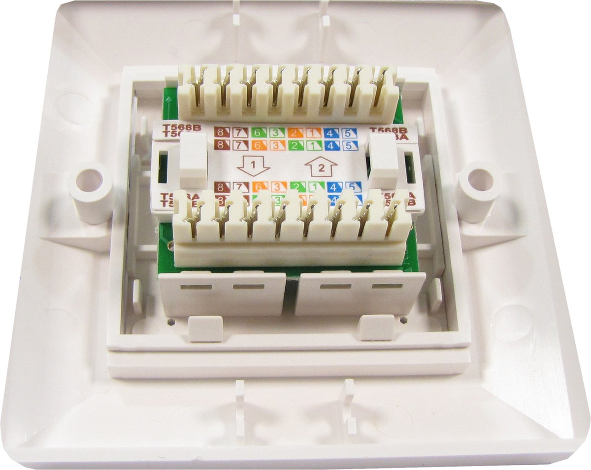 BeMatik - 80x80 muurplaat 2 RJ45 Cat.6 UTP | bol