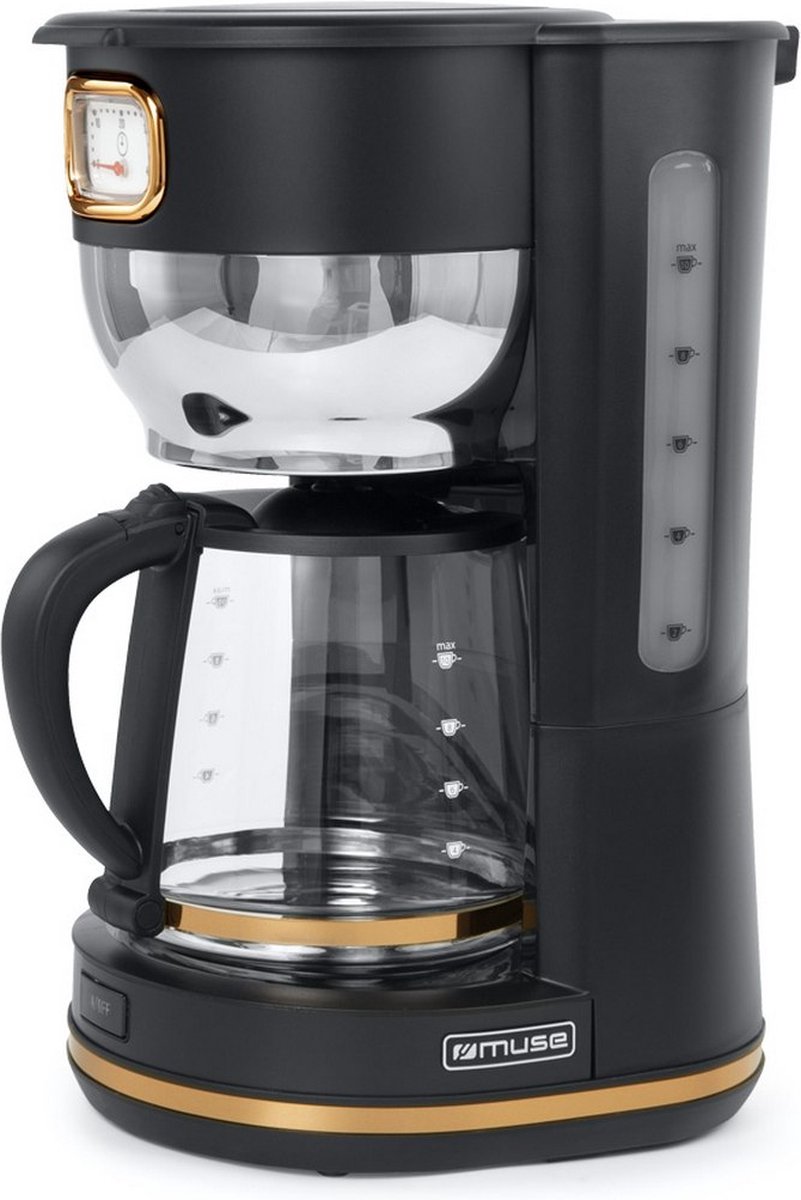 MS-220BC - Muse filter-koffiezetapparaat, 1,4 L, zwart/messing