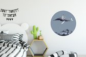 Muurcirkel - Abstract - Ruimte - Walvis - Kind - Halve maan - Vintage - Ronde schilderijen - ⌀ 60 cm - Wanddecoratie rond - Woonkamer