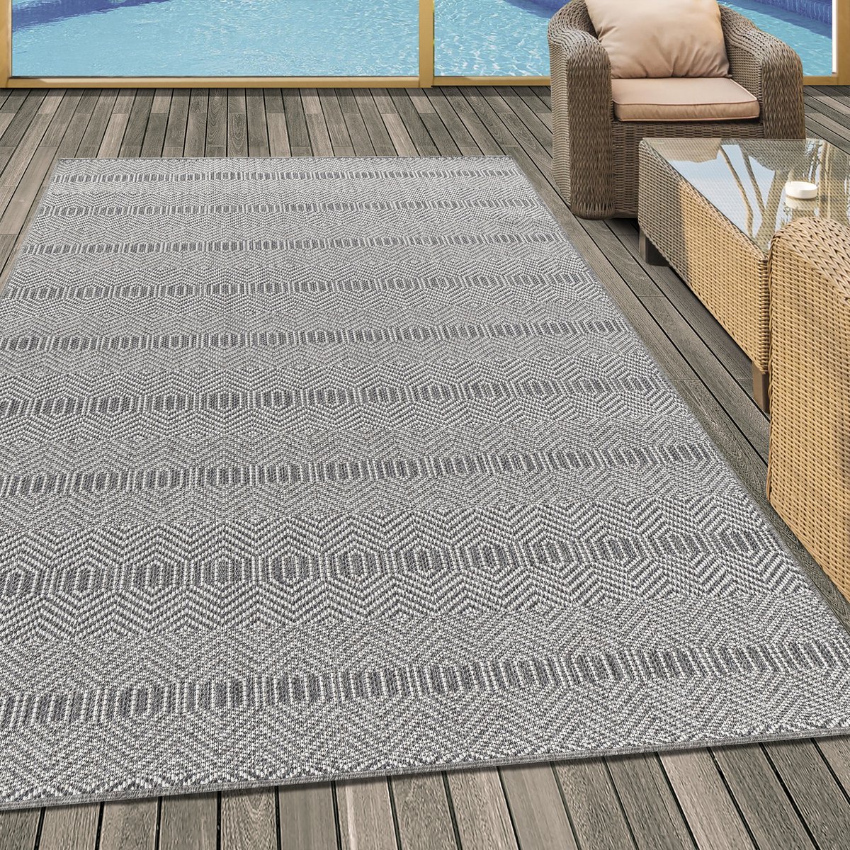 Muratap Aruba - Buitenkleed - Weerbestendig Vloerkleed - In & Outdoor - Grijs