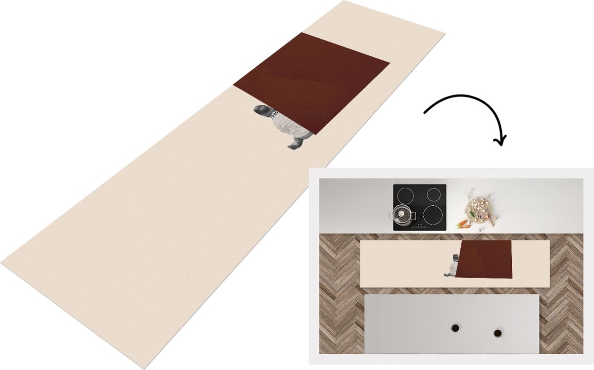 KitchenYeah Keukenloper - Loper keuken - Vintage - Pastel - Jongen - 240x60 cm - Keukenloper vinyl Multicolor