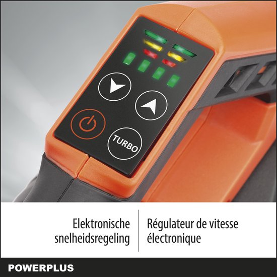Powerplus Dual Power Draadloze Bladblazer POWDPG7526 - Bladblazer op Batterij van 40 V, Bladzuiger, maximale luchtsnelheid van 200 km/u, Tuingereedschap, zonder Batterij en Oplader - Powerplus