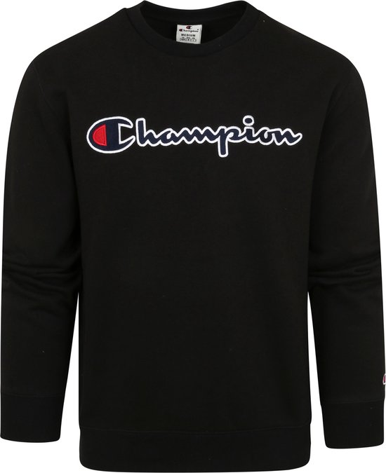 Champion - Sweater Script Logo Zwart - Heren - Maat M - Regular-fit