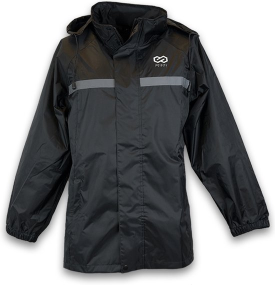 Combinaison de pluie Infinity Goods - Femme et homme - Taille XL - Imperméable et respirant - Réfléchissant - Zwart