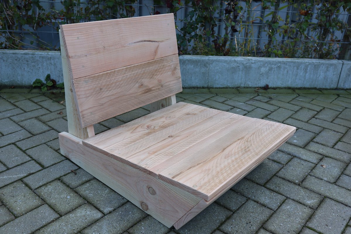 Bankje “Sauna” van douglas hout 60cm – relax bank – Loungebank – Lage zetel – 1 persoons stoel