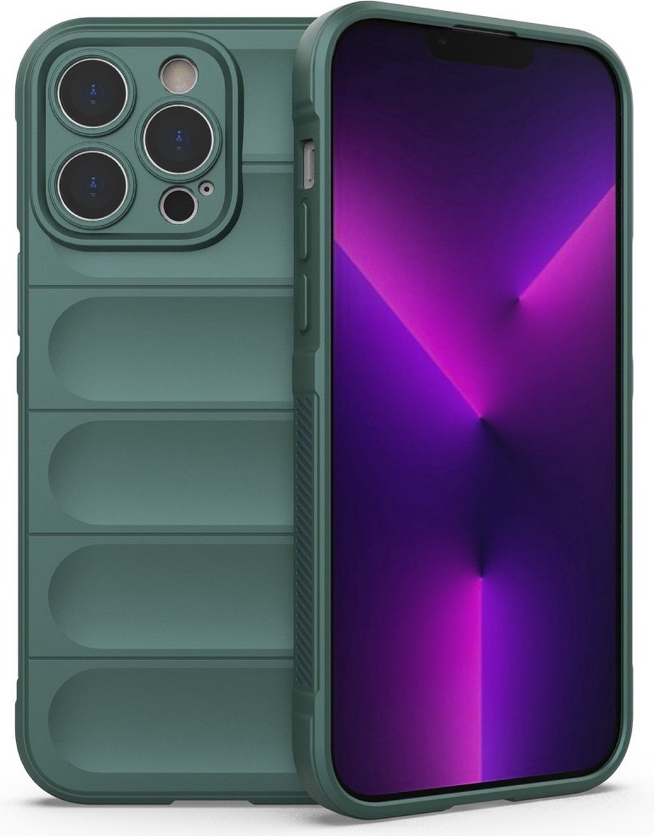 Peachy Shock Absorb TPU hoesje geschikt voor iPhone 14 Pro Max - groen