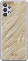 Hoesje geschikt voor Samsung Galaxy A32 5G - Golden Marble - Marmer - Goud - Soft Case Telefoonhoesje - TPU Back Cover - Casevibes