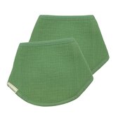 Smikkels - Bavoir bandana Bébé (2 pièces) Vert - Agréable et doux, en coton biologique - hydrophile avec tissu éponge - bavoir