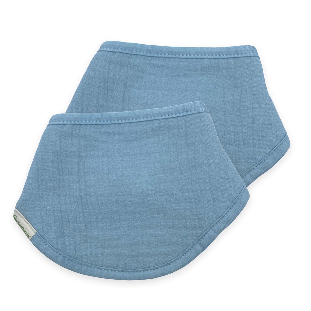 Goedkoopste Smikkels - Baby bandana slab (2 stuks) Blauw - 100 biologisch katoen - dubbellaags - kwijl slabbetje baby - Kraamcadeau