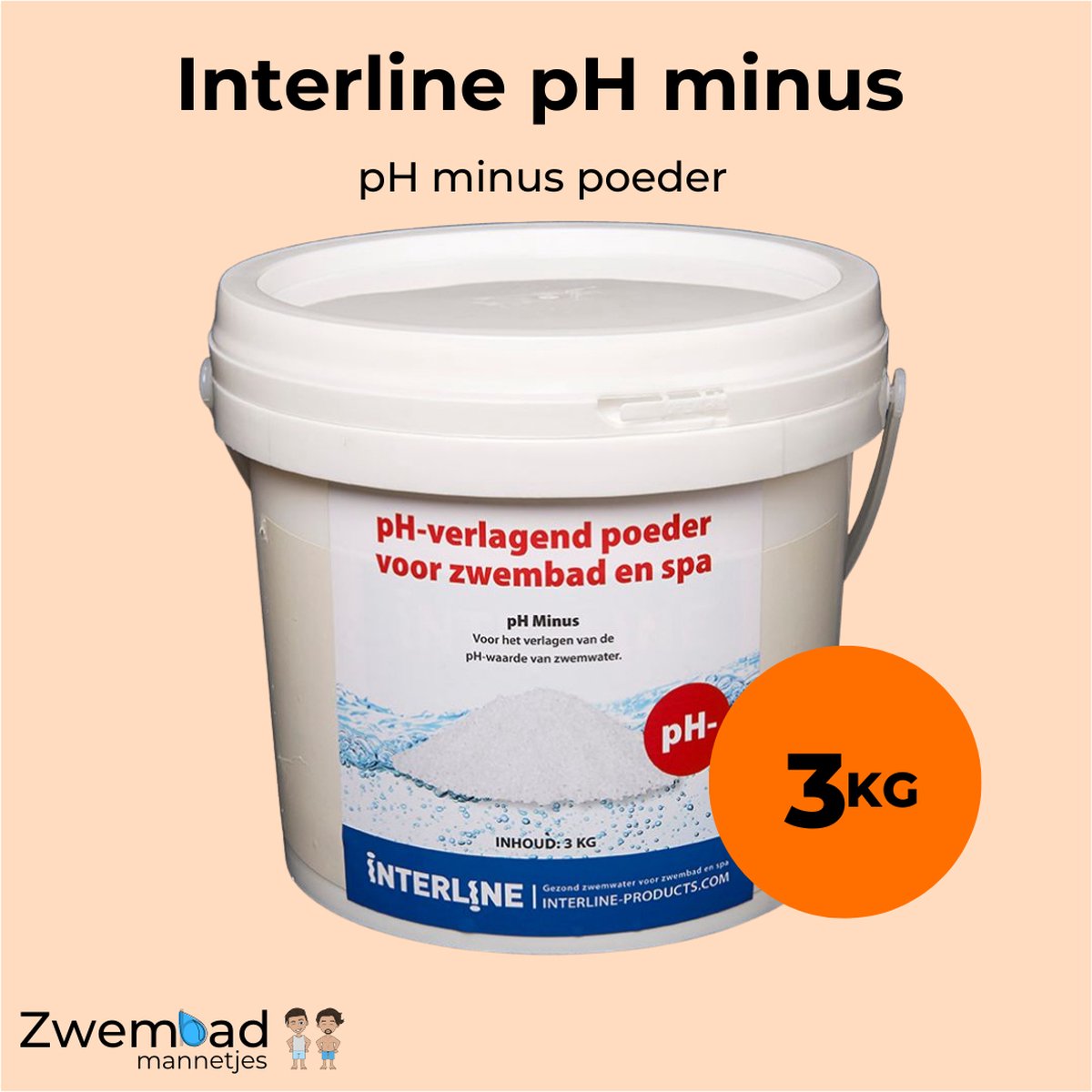 Interline pH minus 3kg Inclusief doseerschema pH minus voor zwembad Verlagen pH...