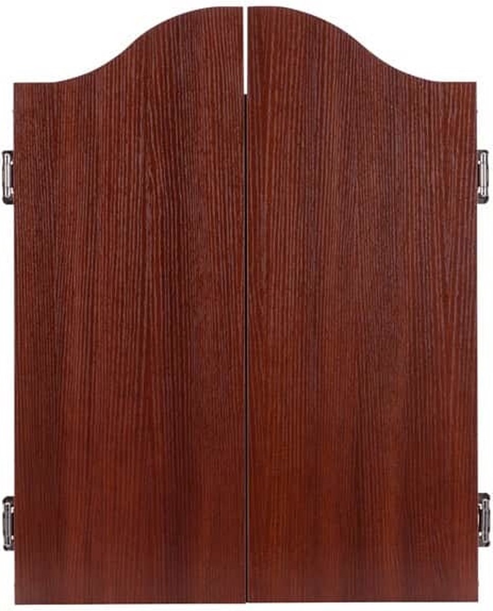 Longfield Dartbord houten kast Complete Set - Rood/Bruin