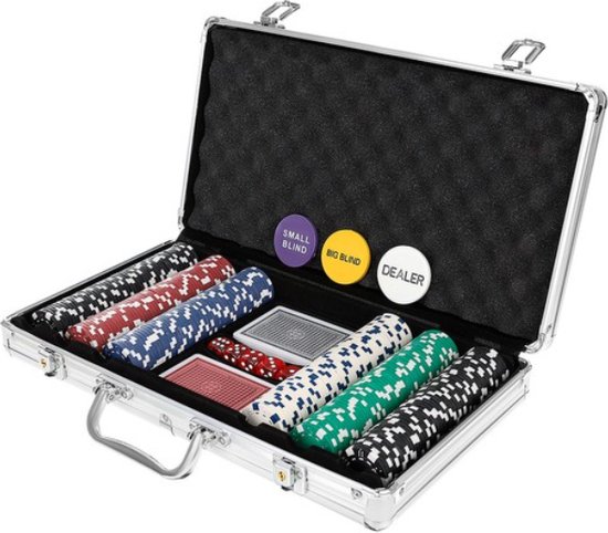 Afbeelding van het spel T.R. Goods - Luxe Poker Set Texas Strong 300 Pokerfiches poker set in Aluminium koffer - Poker Koffer - Poker Set